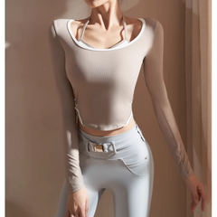 Yoga Pilates Bi-Color Fitted Fitness Top