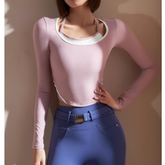 Yoga Pilates Bi-Color Fitted Fitness Top