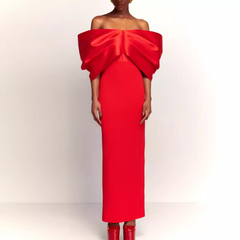 Big Bow Evening Dress Gown