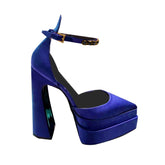 Ankle Strap Block Heel Platform Sandals