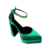 Ankle Strap Block Heel Platform Sandals