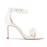 Pearl Mid Heel Sandals - 8cm