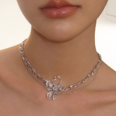 Diamante Butterfly Necklace