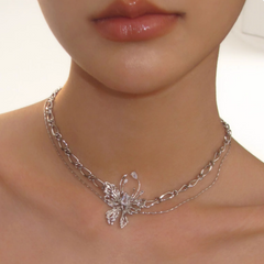 Diamante Butterfly Necklace
