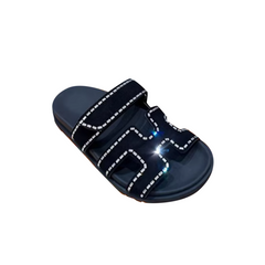 Diamante Flat Slippers Slides