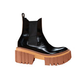 Leather Platform Ankle Boots