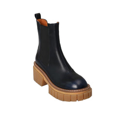 Leather Platform Ankle Boots