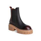 Leather Platform Ankle Boots