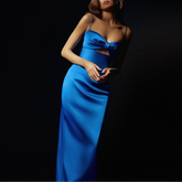 Cut Out Midi Evening Dress Gown