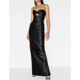 Cut Out Midi Evening Dress Gown
