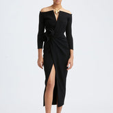 Off-Shoulder Slip Evening Dress Gown