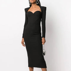 Long Sleeves Evening Dress Gown