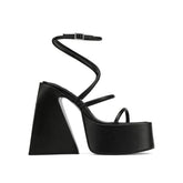 Ankle Strap Block Heel Platform Sandals