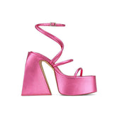 Ankle Strap Block Heel Platform Sandals