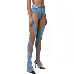 See-Through Flared Jeans