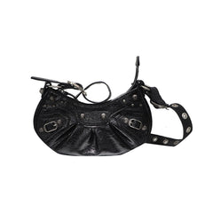 Buckled Leather Cross Body Bag - Large