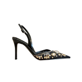 Diamante Mesh High Heel Pumps