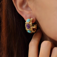 Vegan Gem Earrings - Pair