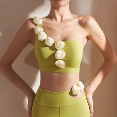 Yoga Pilates Flower Detailed Fitted Sports Bra