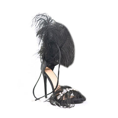 Diamante Feather High Heel Sandals