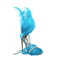 Diamante Feather High Heel Sandals