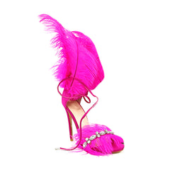 Diamante Feather High Heel Sandals