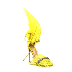 Diamante Feather High Heel Sandals