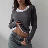 Double Layer Long Sleeves Top