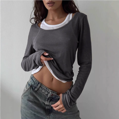 Double Layer Long Sleeves Top