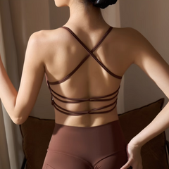 Yoga Pilates Back Cross Fitted Sports Bra