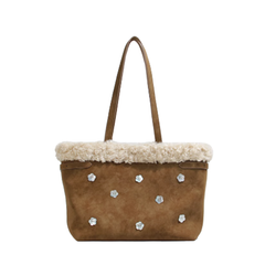 Flower Embellished Tote Bag