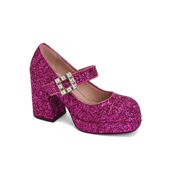 Glitter Block Heel Pumps
