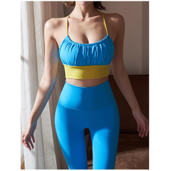Yoga Pilates Bi-Color Fitted Sports Bra And Stretc