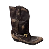 Distressed Western Cowboy Ankle Boots