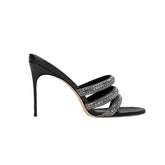 Diamante Mules Sandals - 6cm