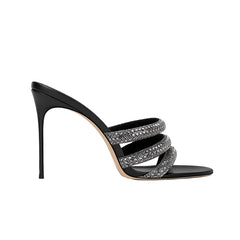 Diamante Mules Sandals - 8cm