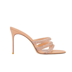 Diamante Mules Sandals - 8cm
