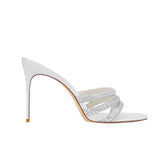 Diamante Mules Sandals - 8cm