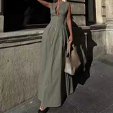 Front Zip Long Tank Dress