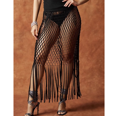 Cut Out Fringed Skirt