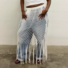 Cut Out Fringed Skirt