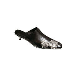 Sequinned Kitten Heel Mules Sandals