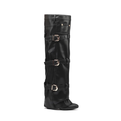 Buckled Knee High Boots