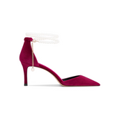 Pearl Embellished Kitten Heel Sandals