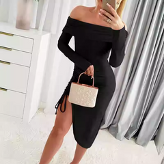 Off-Shoulder Asymmetric Dress