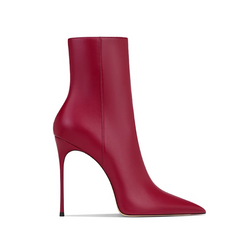 Leather High Heel Ankle Boots