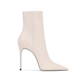Leather High Heel Ankle Boots