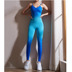 Yoga Pilates Gradient Color Fitted Jumpsuit