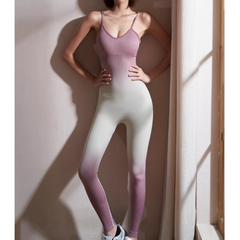 Yoga Pilates Gradient Color Fitted Jumpsuit
