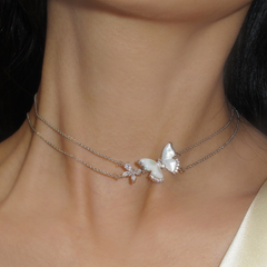 Diamante Butterfly Choker